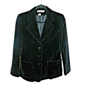 I. Magnin Blazer Women's Size S/M‎ Black Velvet Vintage 1970's